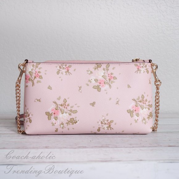 NWT Coach Zip Top Crossbody with Rose Print - Picture 5 of 8